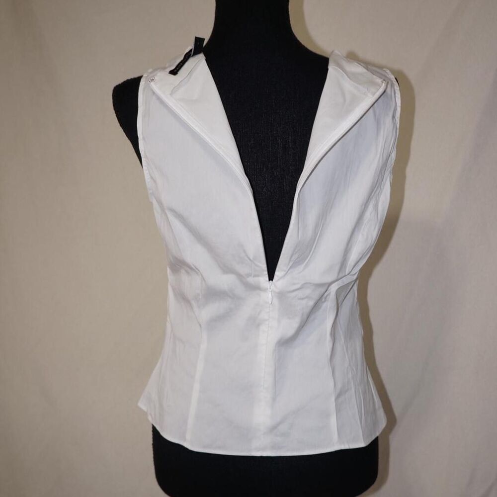 White House Black Market V-Neck Ruched Button Up Top - Picture 6 of 8